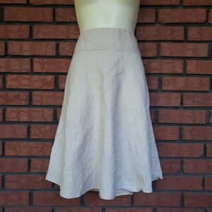 Merona 100% Linen Skirt 30 x 24 VTG Sz 8 Knee Length Y2K Minimalist 90s Neutral
